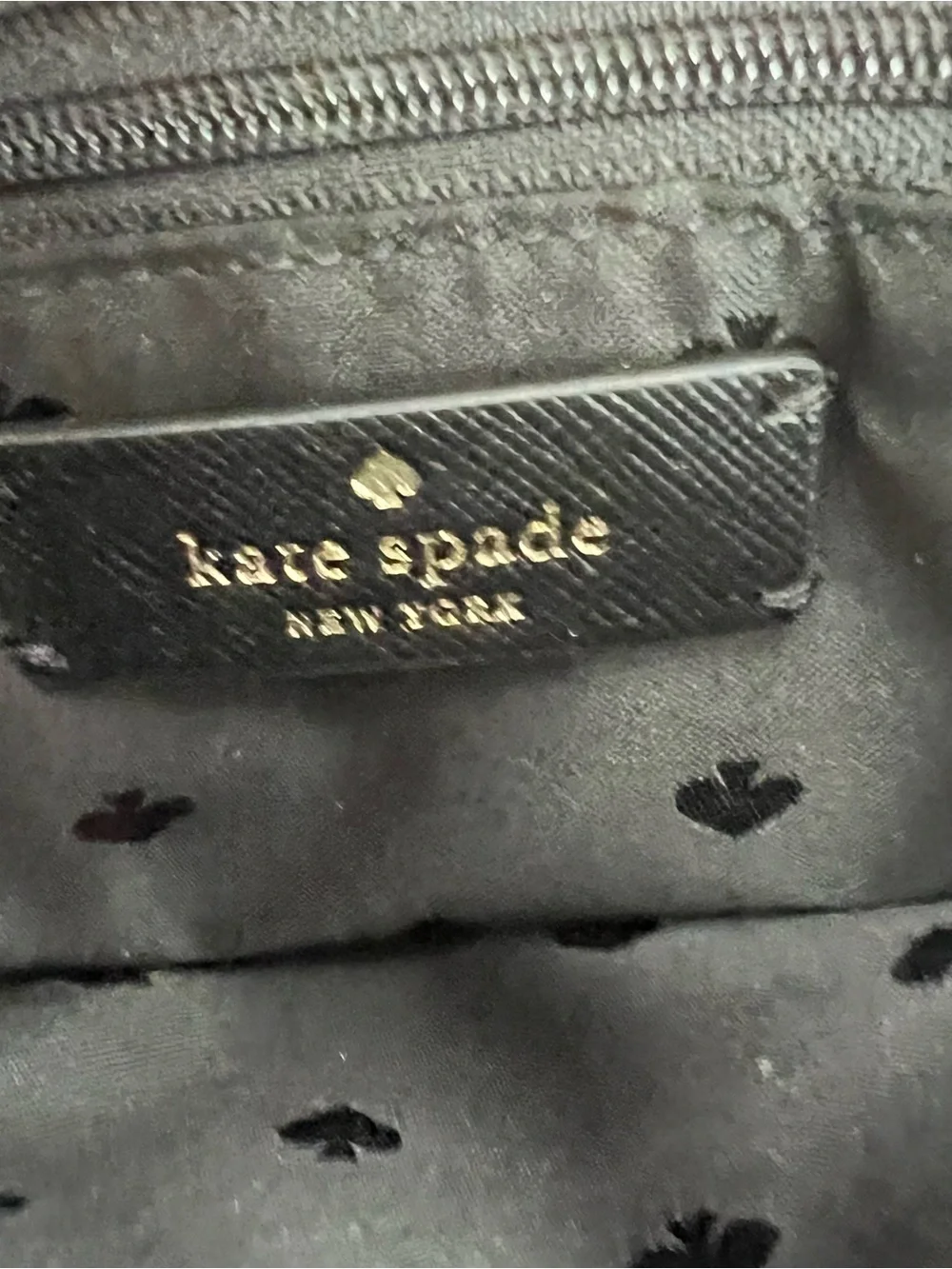 kate spade New York Shoulder Bag Crossbody Purse Black Saffiano Leather Gold